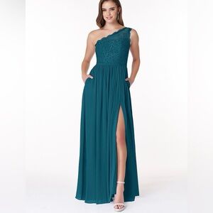Azazie A-Line One Shoulder Chiffon Dress